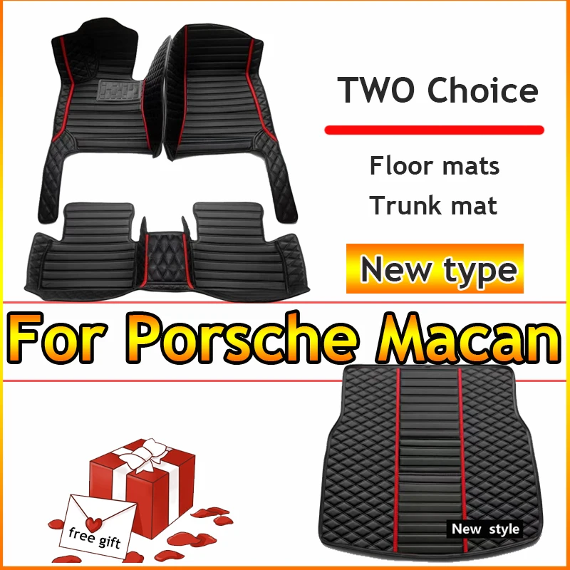 Car floor mats for Porsche Macan 2014-2024 15 16 17 18 19 20 21 22 23 Custom auto foot Pads automobile carpet cover