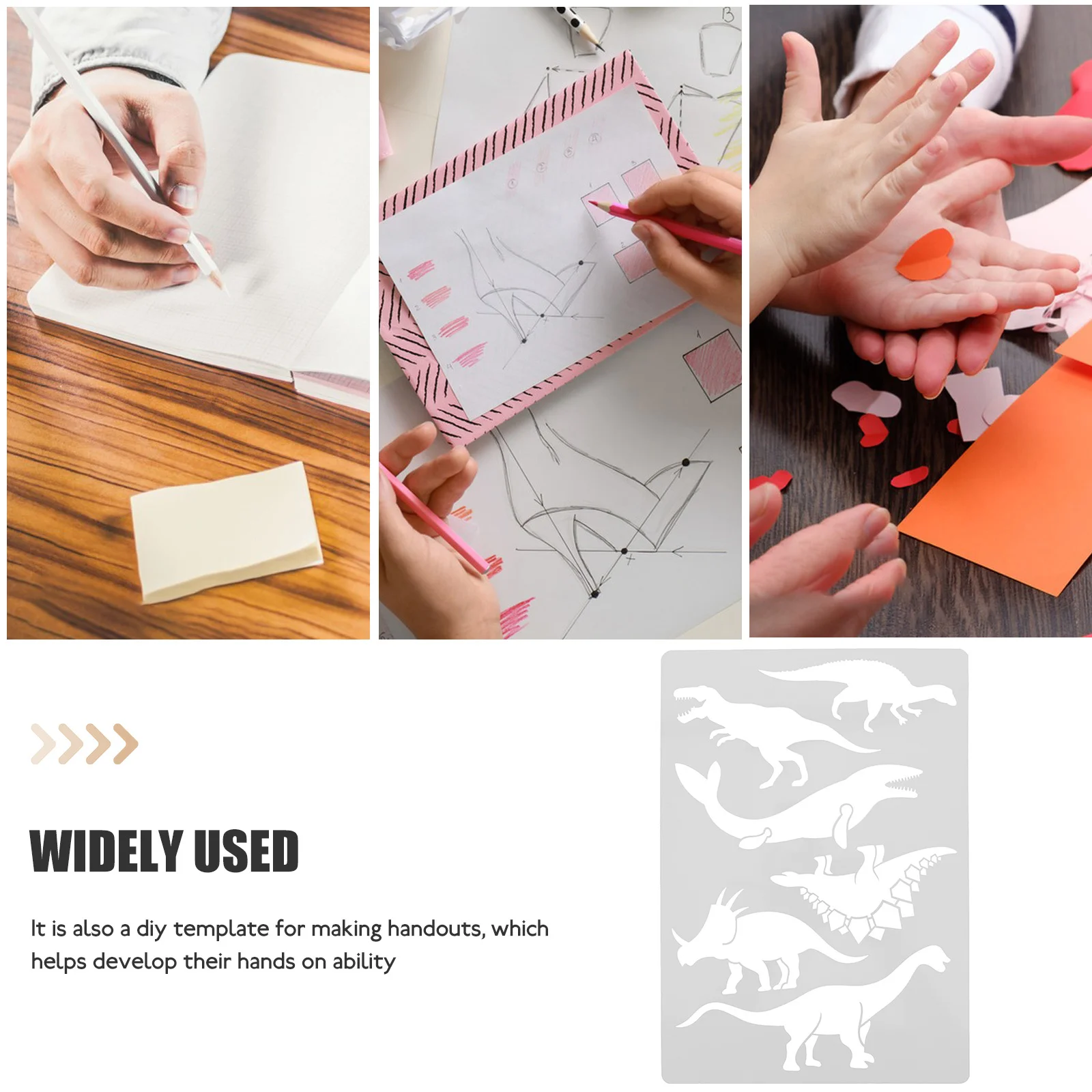 قالب استنسل للرسم المجوف على شكل ديناصور يمكنك صنعه بنفسك استنسل رسم بلاستيكي قابل لإعادة الاستخدام للاستخدام في الفصول الدراسية