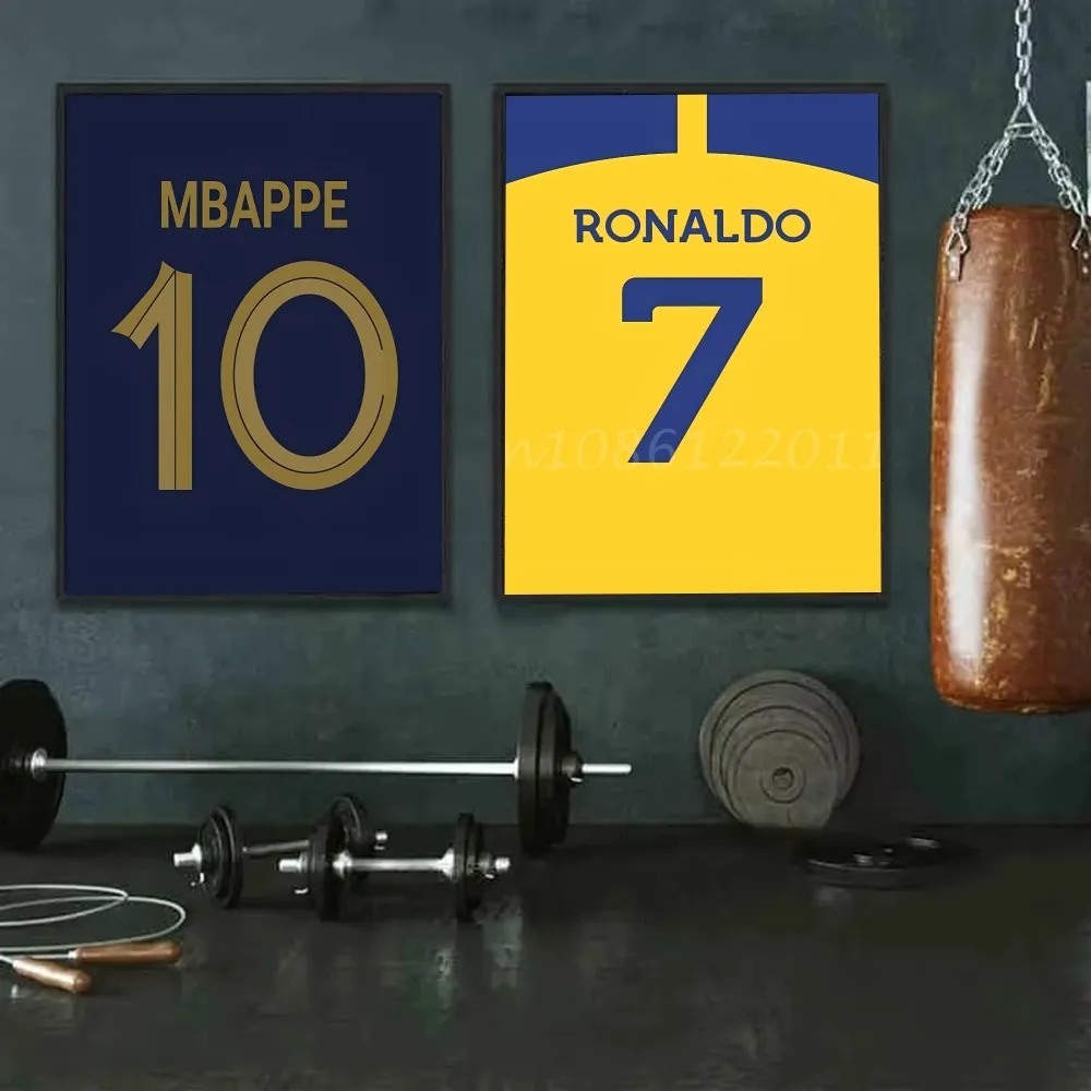 1 قطعة أسطورة كرة القدم الشهيرة جيرسي قماش المشارك ذاتية اللصق الفن ورقة مقاومة للماء ملصق مقهى بار غرفة جدار ديكور #4