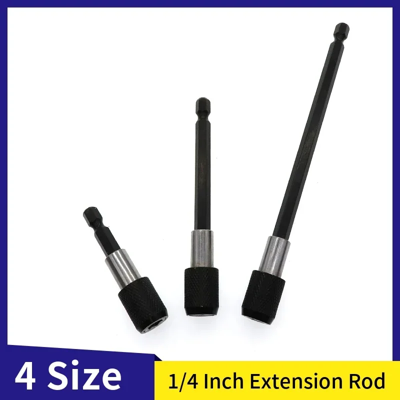 60-300mm Extension Screwdriver Drill Bit Holder, 1/4 Inch Magnetic Hex Extension Chuck Adapter for Screws, Nuts, Drill Bit Set