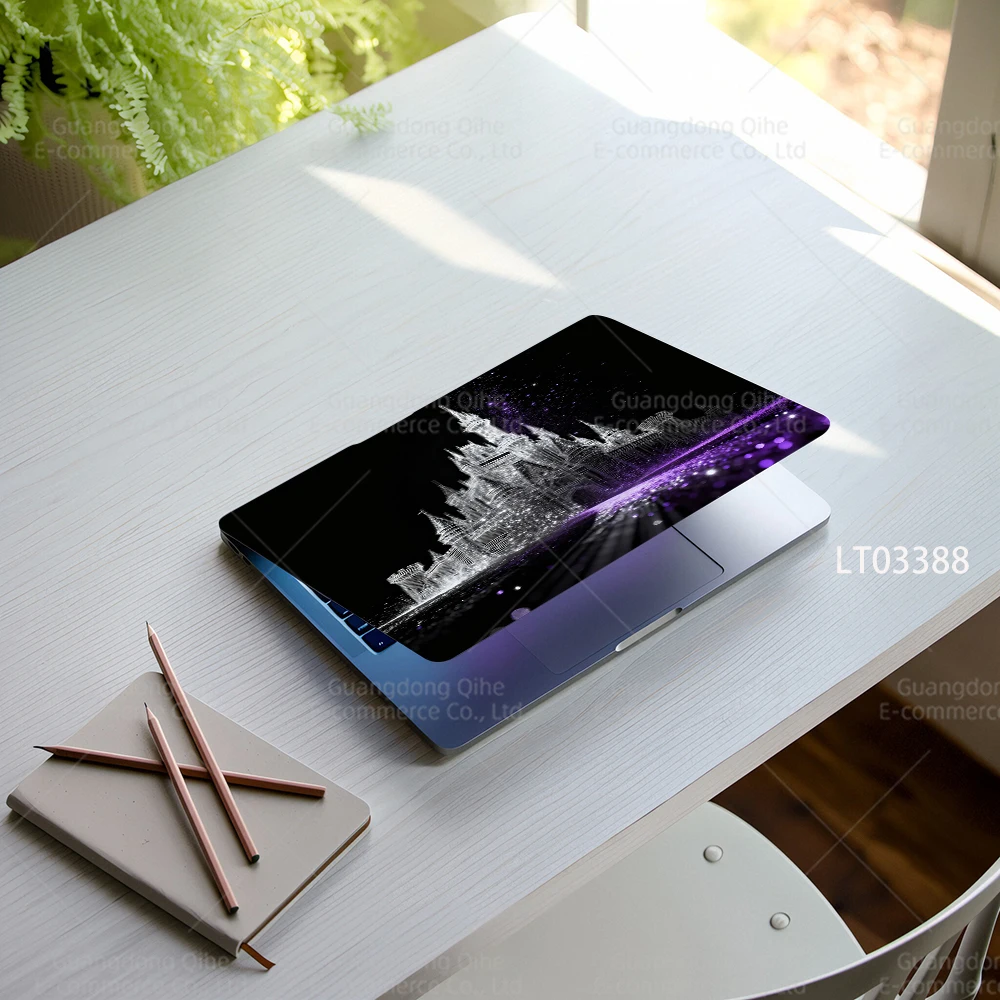 2 Pcs Vibrant Holographic Wave Laptop Skin Decal Colorful Water Pattern for Notebook MacBook Tablet & PC Computer Art Crafts