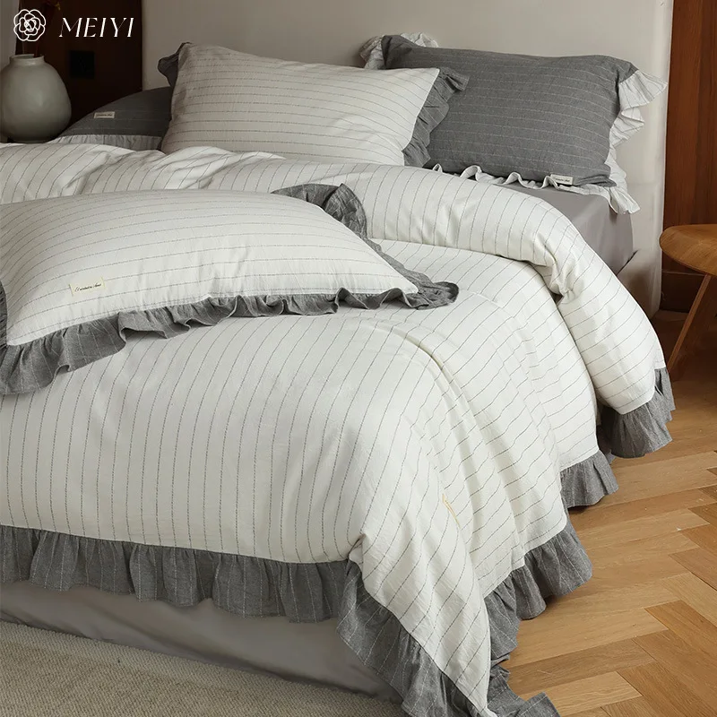 

Customizable super soft cotton washed cotton bedding four-piece set