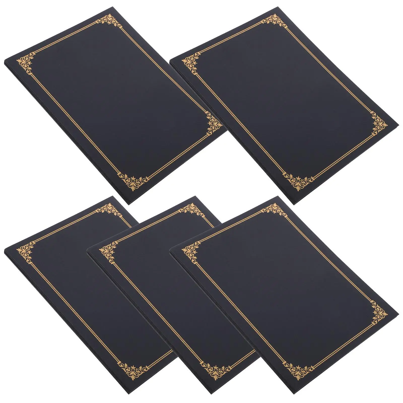 

10pcs Certificate Envelopes Foil Border Document Folders Graduation Diploma Frames Certificate Holders Paper Folder