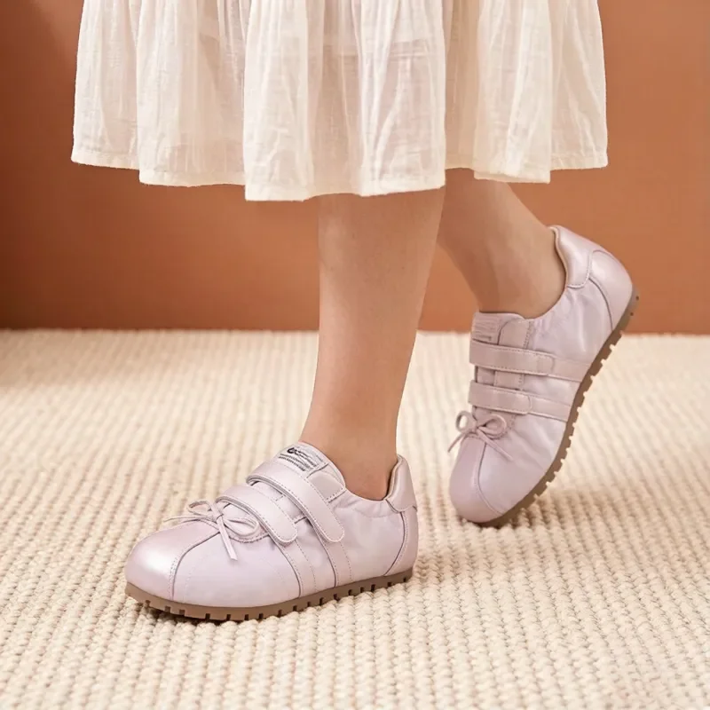 Women's Ballet Style Flats, Bow Design Round-Toe Casual Shoes, Lightweight Comfortable Versatile Commuter Shoes.