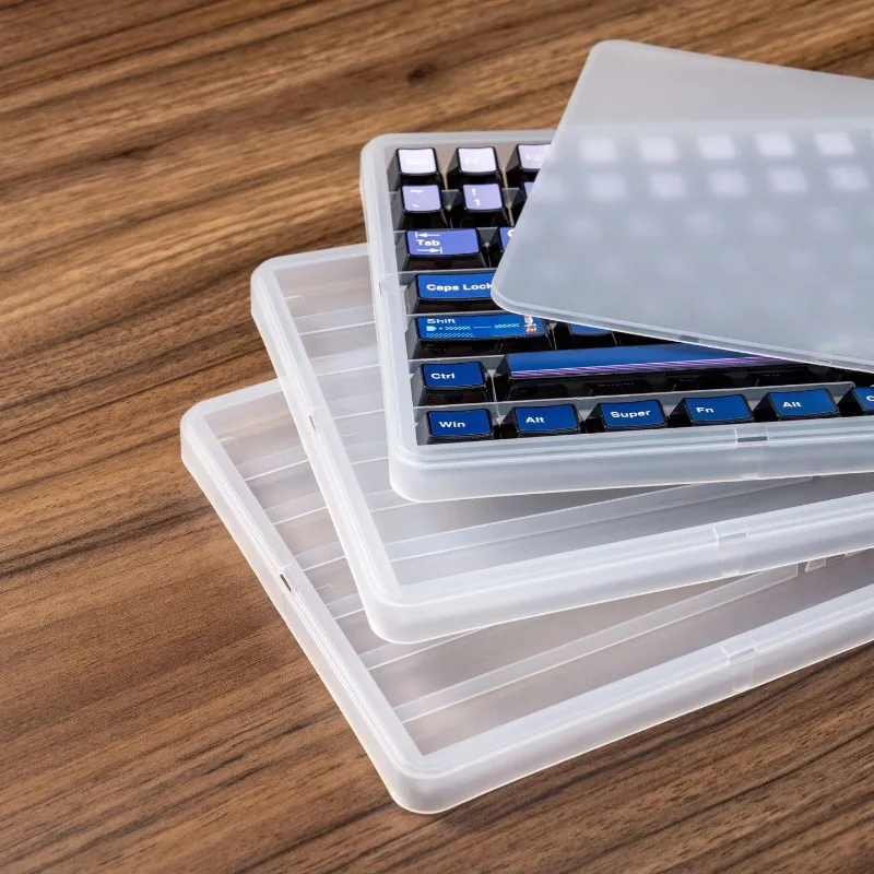 Triple layered storage box made of PP material, white transparent and compatible with MOA dustproof plastic box
