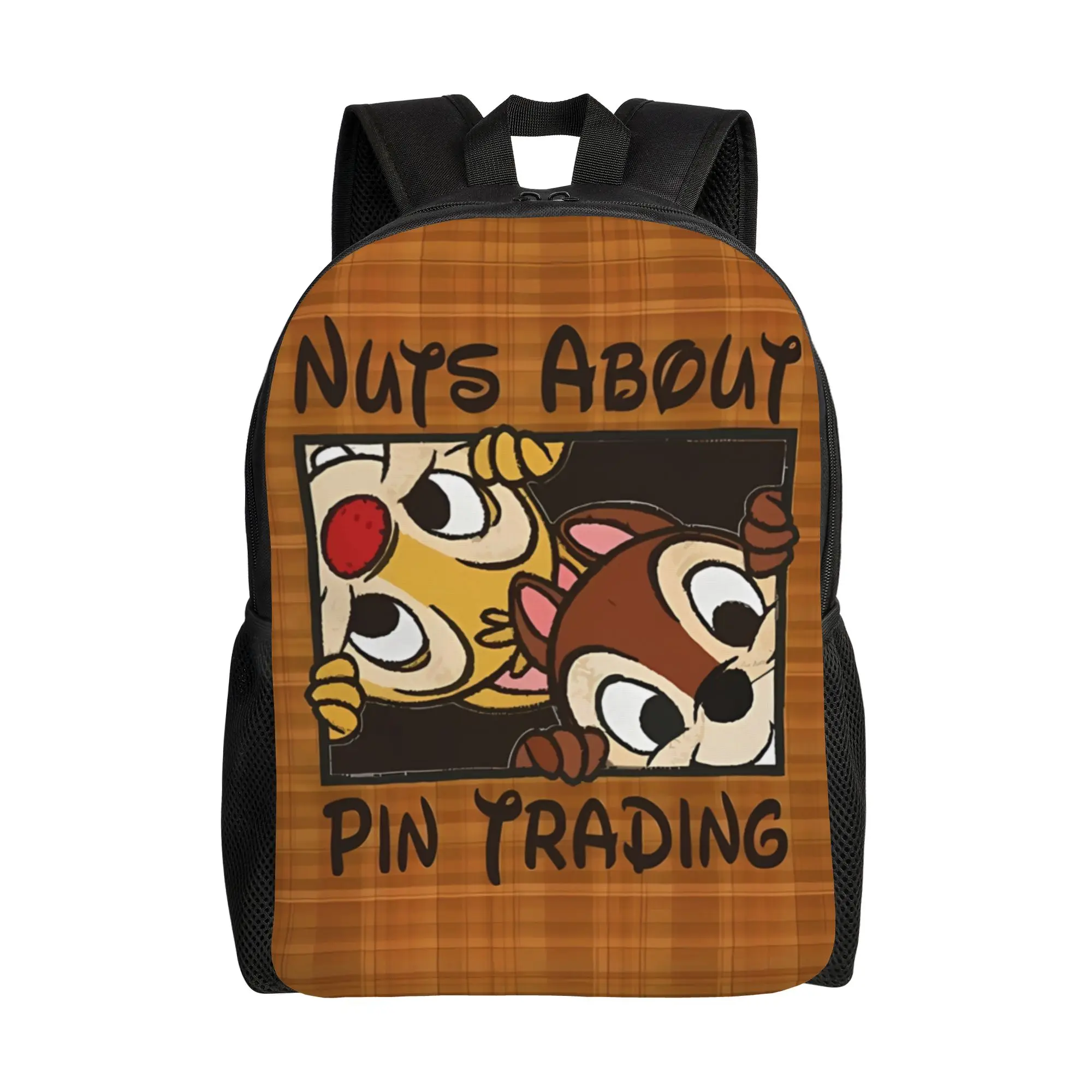 

Back to school season Solid Nuts About Pin Trading Storage Bag Chip 'n' Dale Girl Boy Backpack