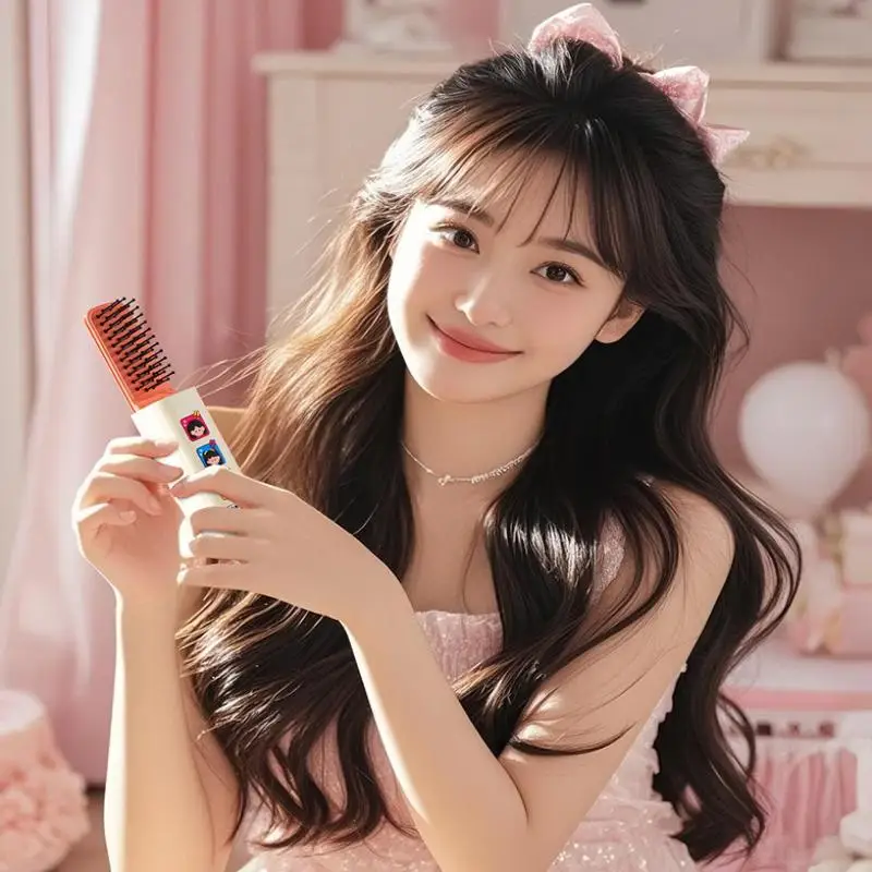 Mini peine retráctil de bolsillo con espejo, cepillo de masaje portátil para salón, viajes, herramientas de estilismo de maquillaje al aire libre, 1 Uds.