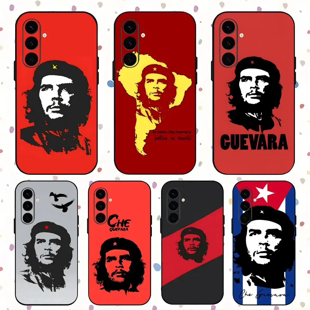 Red Che Guevara Cuba Hot Cool Phone Case For Samsung Galaxy S26 S25 S24 S23 S22 S21 Plus Ultra Note20 Soft Black