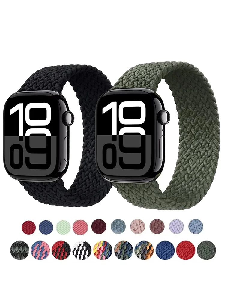 Geflochtenes Solo-Armband für Apple Watch 44mm 45mm 49mm 38mm Nylon-Armband iWatch Series 12 11 10 9 8 7 SE Ultra 4 3 2