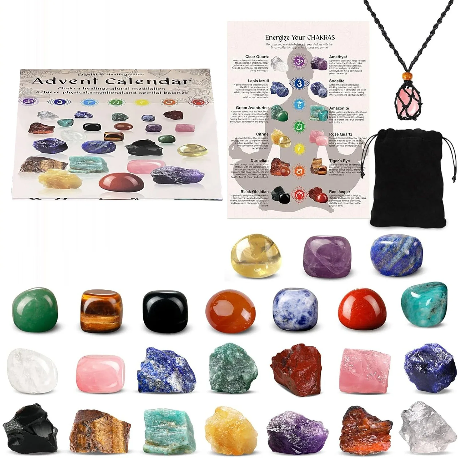 Birthday Crystal Gemstones Advent Calendar Collection Advent Gift, 24 Days To Christmas 2025 Countdown Calendar Surprise Gift