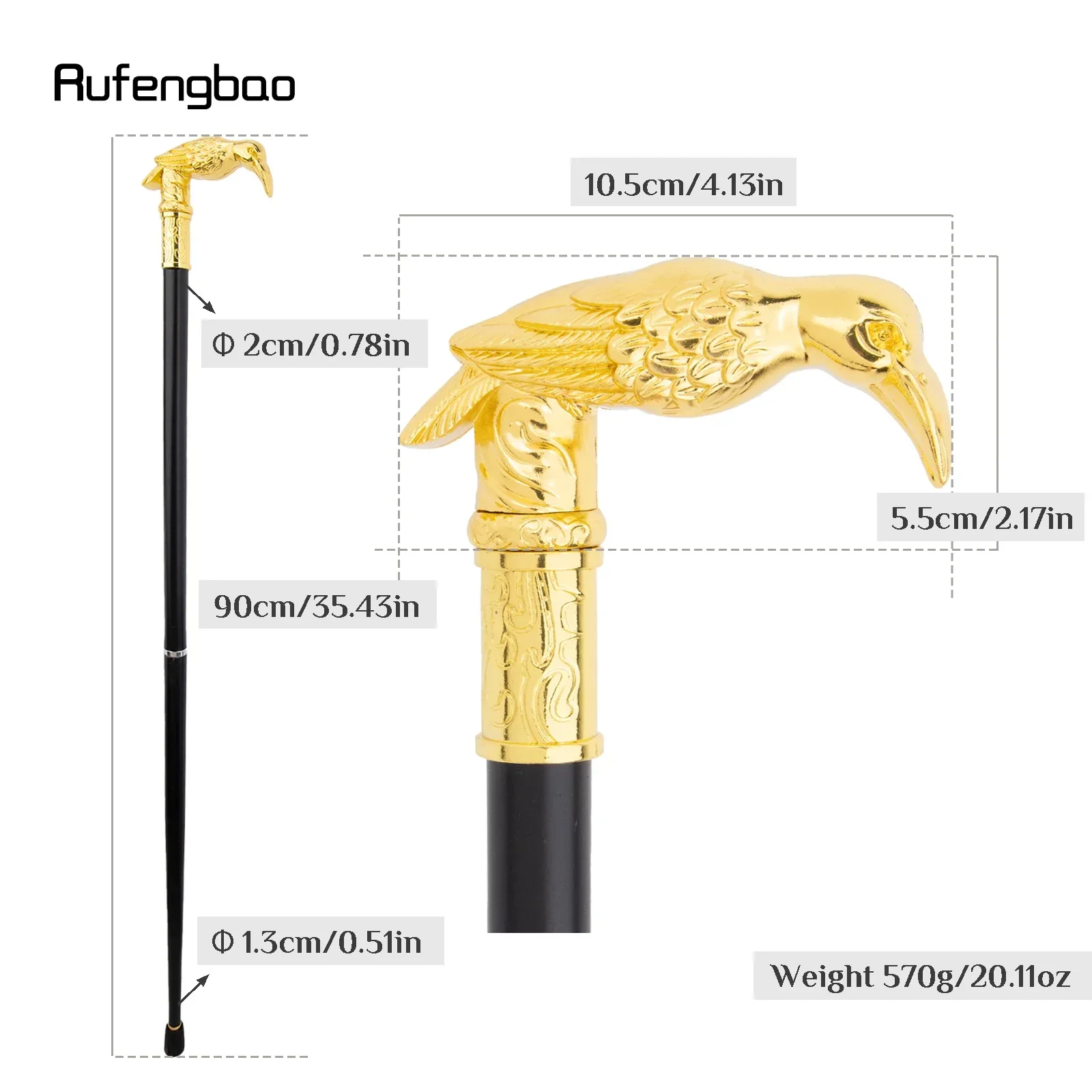 الأصفر النسر رئيس الأزياء عصا للمشي الزخرفية عصا تأثيري خمر حزب المألوف عصا للمشي Crosier 90 سنتيمتر