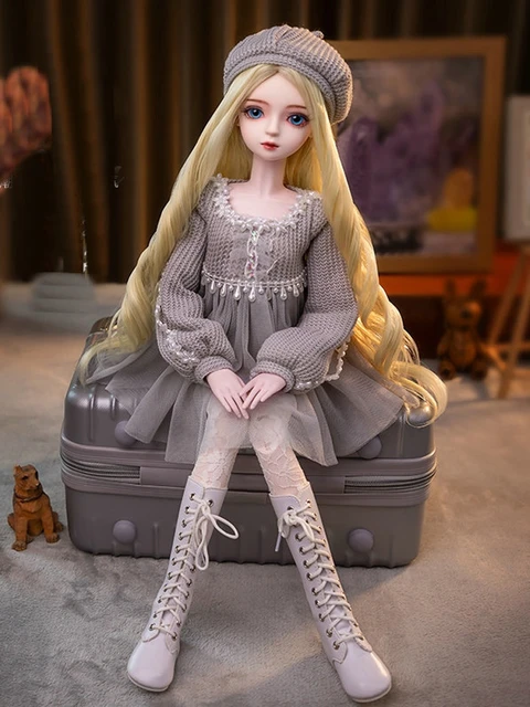 Full set-Bjd Doll 60CM With Clothes Handmade Beauty Toy 1/3 BJD（18 Joints DIY buying Dolls）free shipping