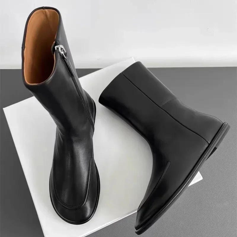 Flats Vrouwen Chelsea Laarzen Lopen Rits Trend Schoenen Winter 2024 Mode Nieuwe Enkellaarsjes Casual Goth Punk Mujer Moto Botas