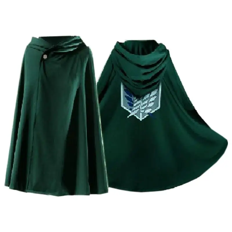 loween Atta on Titan Cosplay Costume Anime Survey Corps Levi Civilian Girl Free Wing Cloak Robe Tee eets