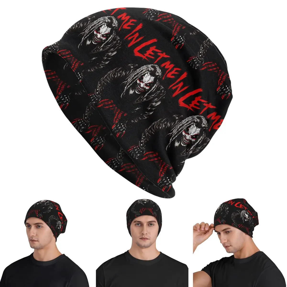 Bray Wyatt Vintage The Fiend Comics Warm Knitted Cap Fashion Bonnet Hat Autumn Winter Outdoor Beanies Hats for Men Women Adult