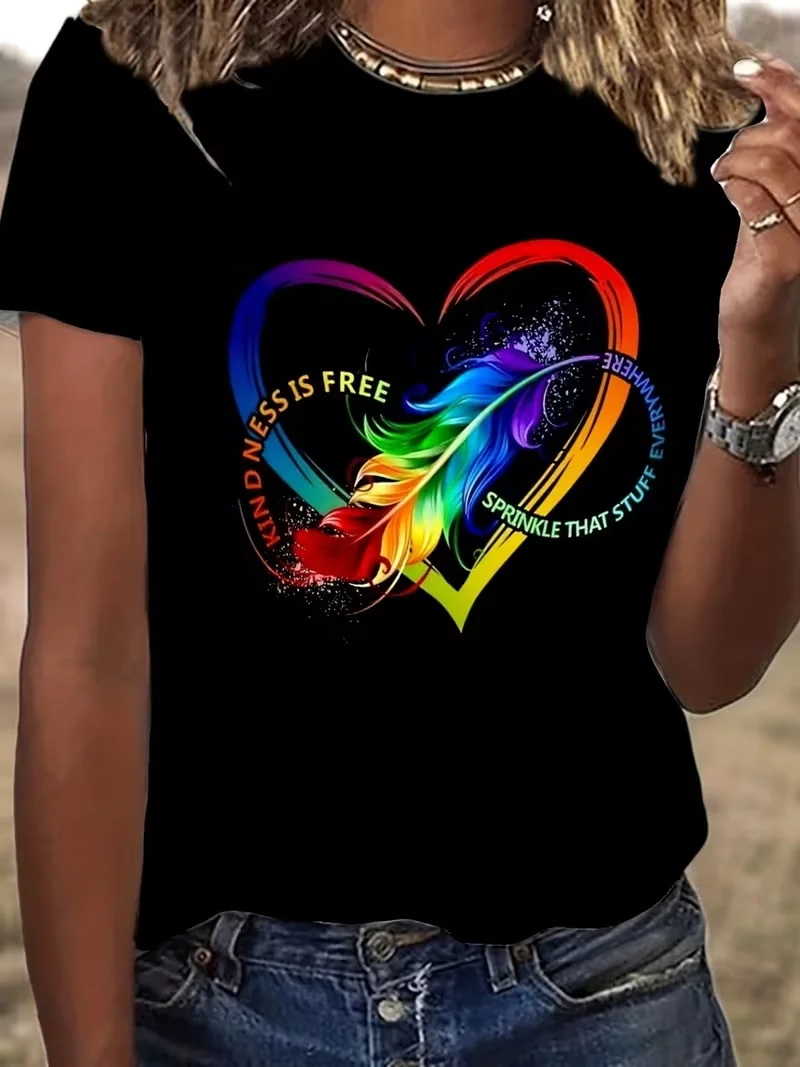 

Vitality Printed Crew Neck T-Shirt - Soft, Breathable, Casual Short-Sleeve T-Shirt