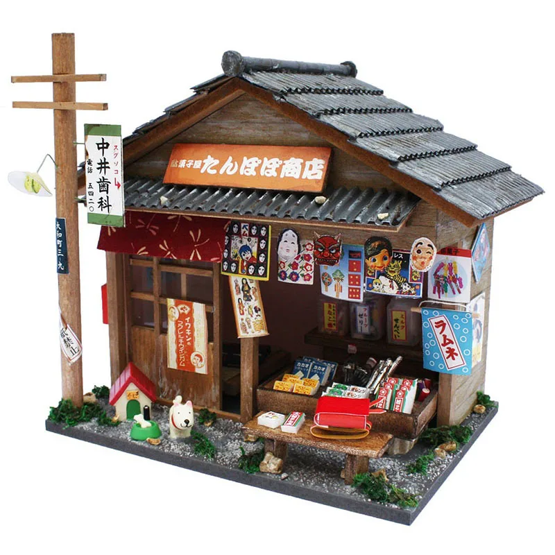 DIY Wooden Dollhouse Casa Miniature With Furniture Kit Japanese Billy Dessert Shop Assemble Toy for Children Girl Christmas Gift