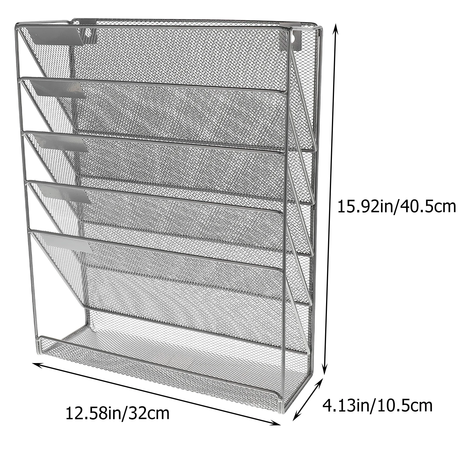 1 قطعة رف ملف الحائط منظم تخزين الحديد سطح أملس حامل قوي مقاوم للصدأ لكتب المستندات المكتبية