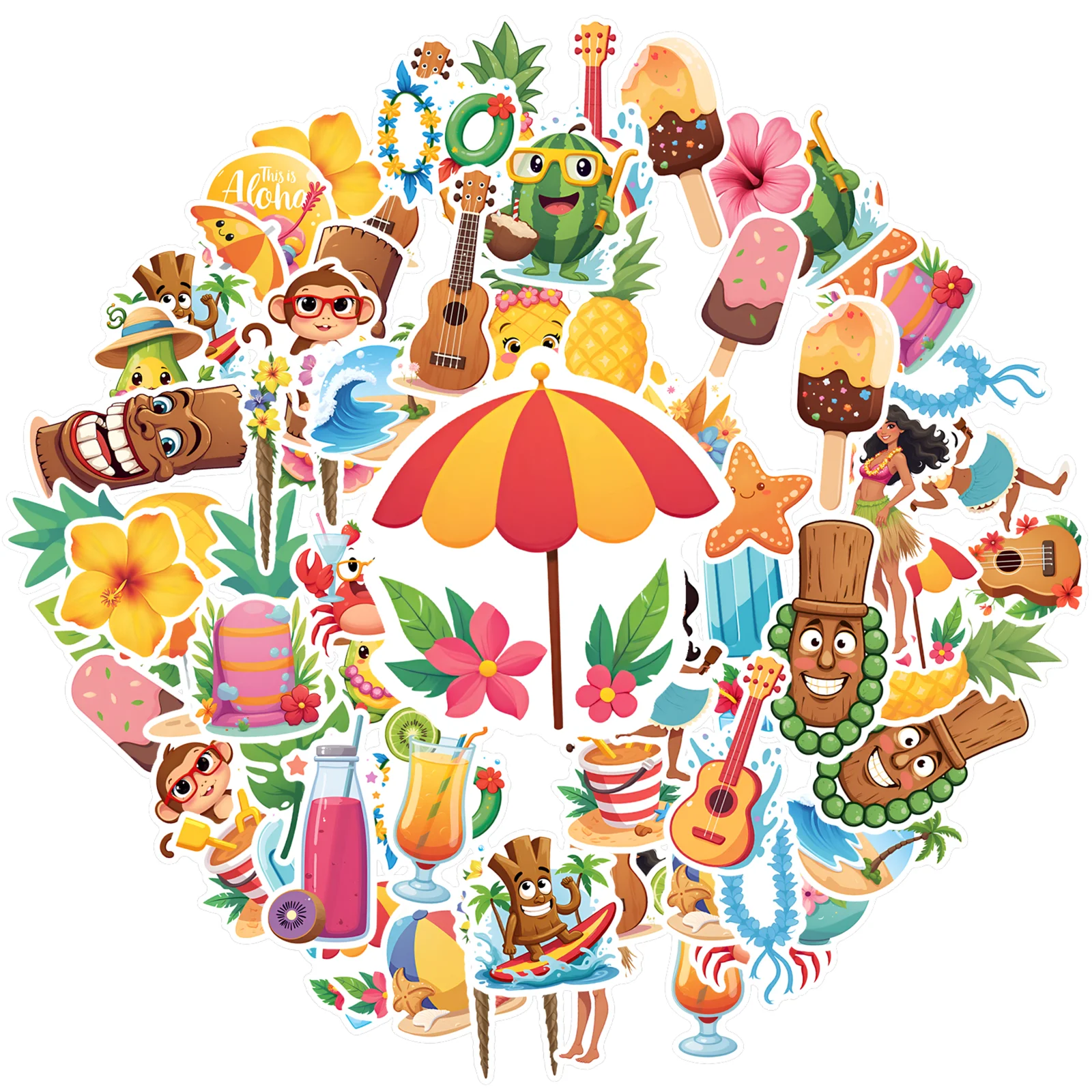 

35 шт.-50 шт. восхитительные наклейки для отдыха, красочные пляжные наклейки, забавные наклейки для телефона «сделай сам», ноутбука, скрапбукинга, велосипеда