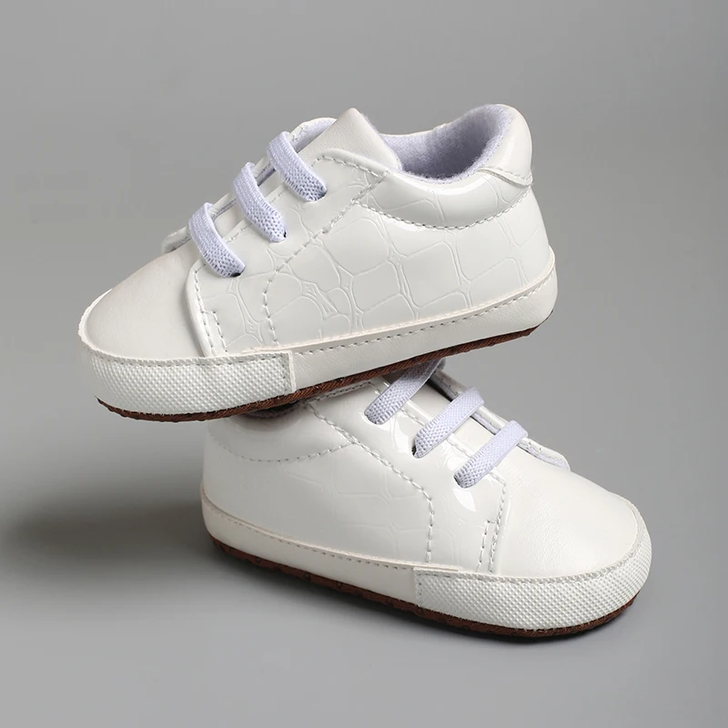 

Solid Color hot selling Baby Shoes Boy Toddler Casual Comfor Cotton Sole Anti-slip PU Leather First Walkers Crawl Crib Shoes