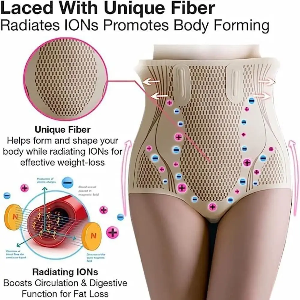 Ice Silk Ion Fiber Repair Shaping Device High Waist Ion silk Sculpt Ice Silk Ion Shaping Shorts Tummy Control Butt Lifting Short