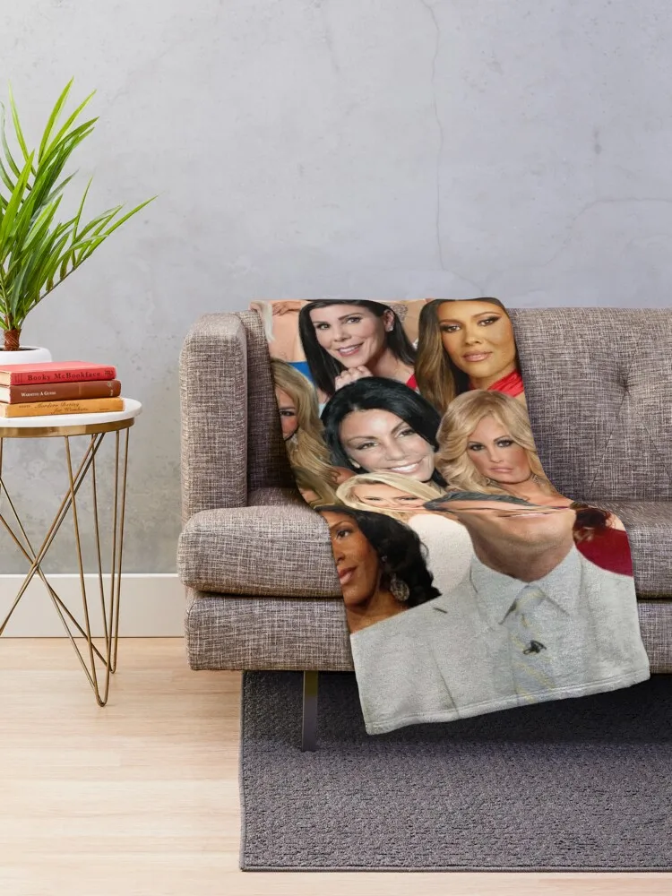 Andy's Girls Real Housewives Bravo TV Collage Blue Throw Blanket wednesday Sofa Summer Beddings Blankets