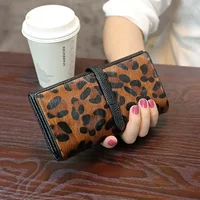 New Fashion Leopard Cow Genuine Leather Women Long Wallets Real Leather Female Luxury Brand Designer Clutch Girl Gift Cash Purse - Image 2
