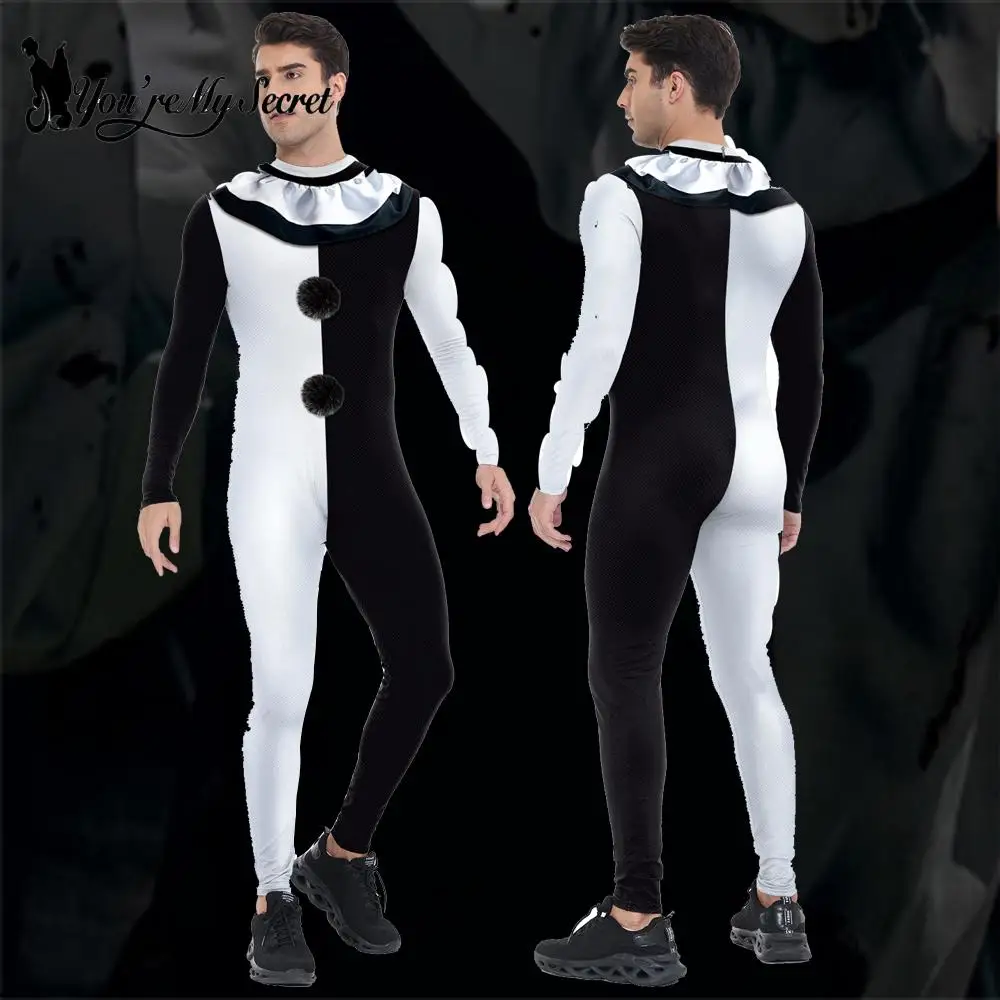 [You're My Secret] Cosplay Clown Costume Scary Terrifier 3D Printed Unisex Jumpsuits Halloween Dress Up Zentai Bodysuit Clothing