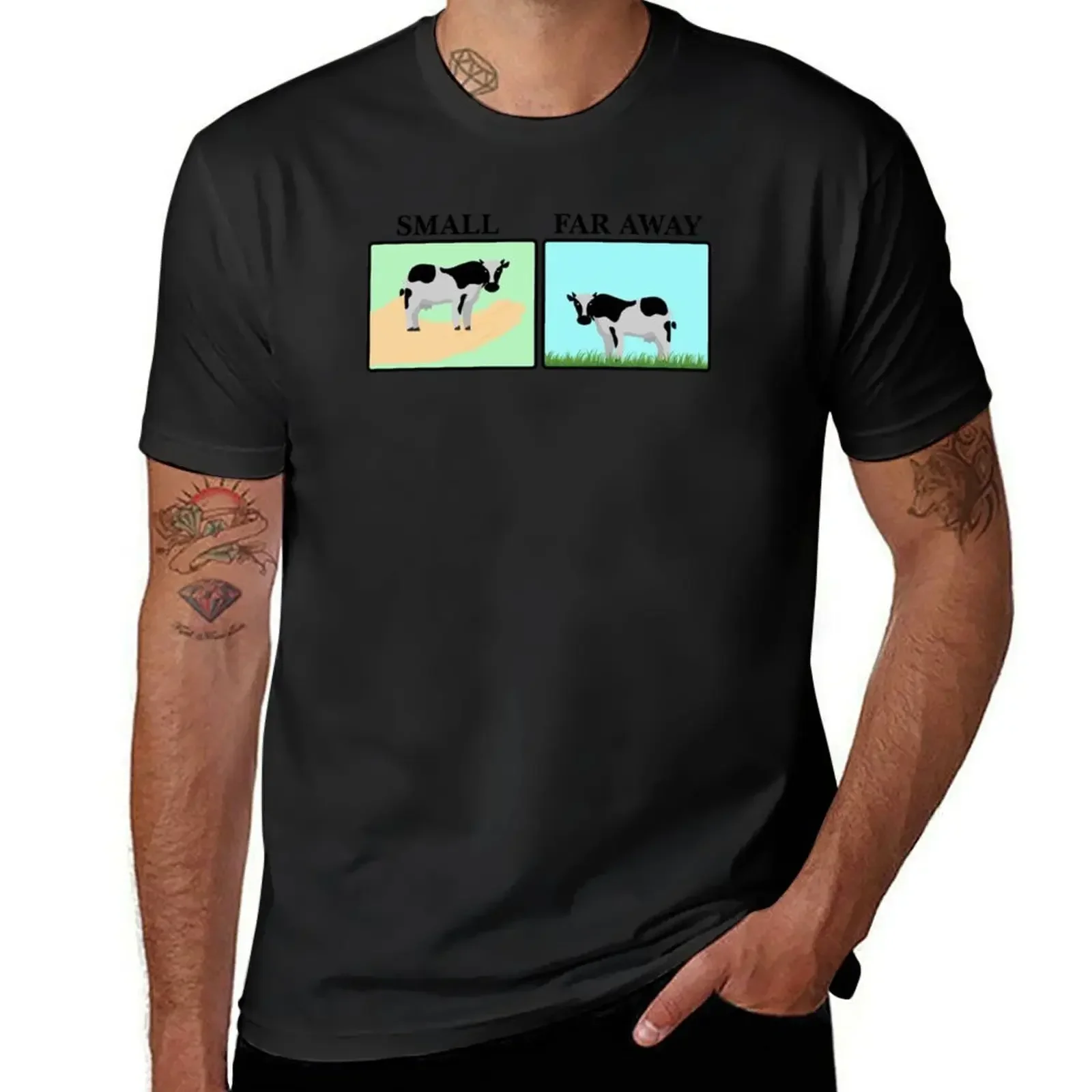 

Father Ted Small and Far Away Cows T-Shirt vintage graphic tee summer top animal prinfor boys mens graphic t-shirts funny