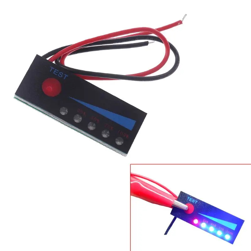Indicador prático capacidade da bateria Indicador nível bateria testador LCD KXRE
