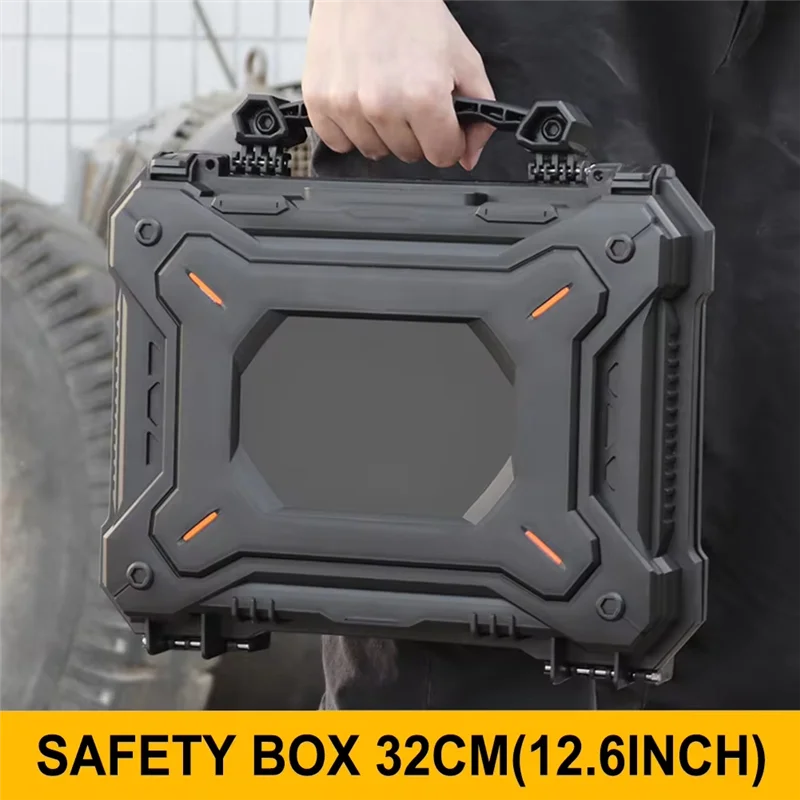 

A29Z-Waterproof Tool Box Case With Foam Pads, Portable Fragile Cargo Storage Bag, Hard Carry Safety Suitcase For Tools