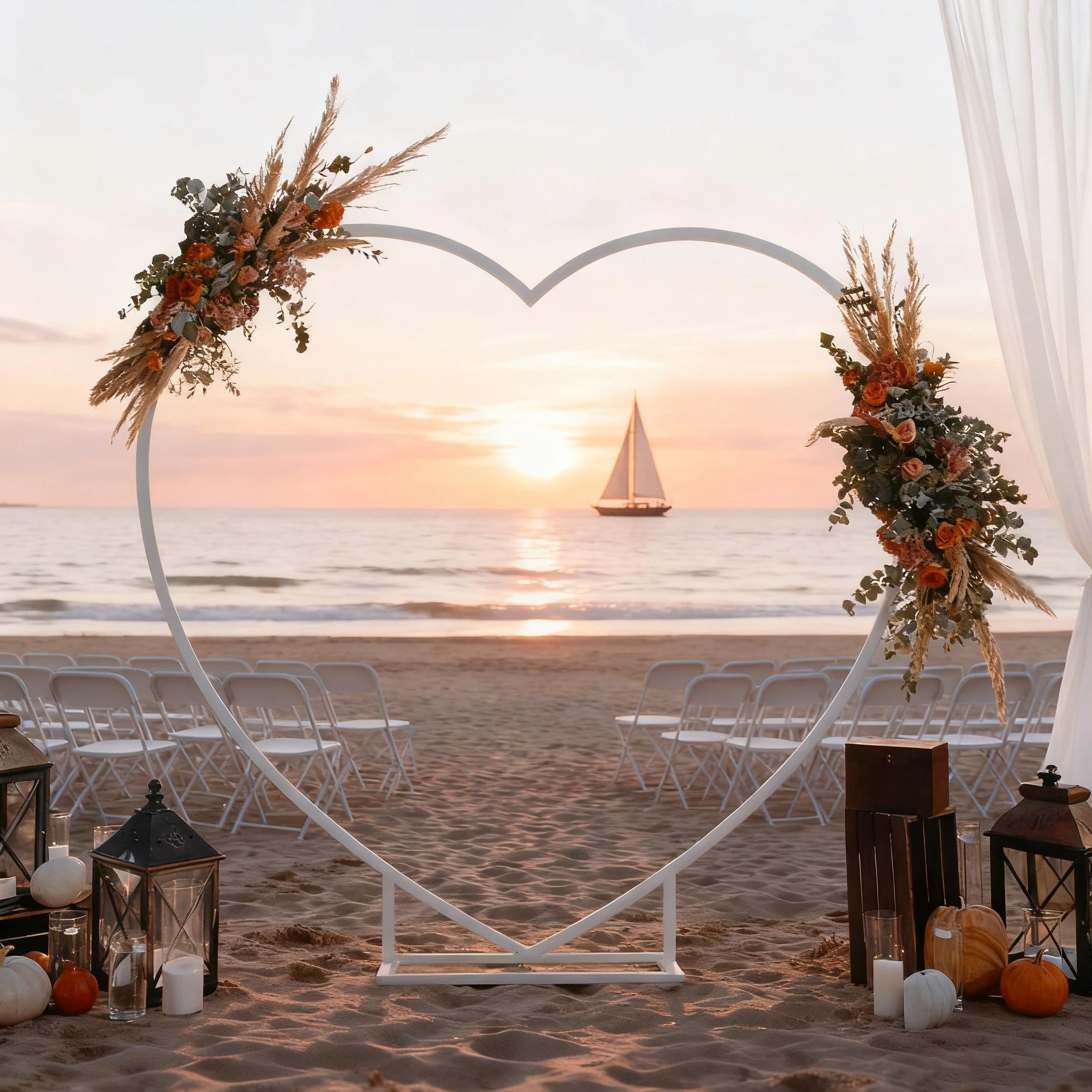 Heart Shape Metal Wedding Balloon Arch Backdrop Stand Frame Party Decoration Flowers Background Stand Long Lasting, handcrafted