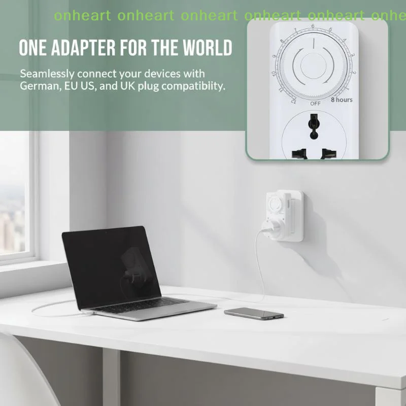 [C]Grounded German to Universal Countdown Timer Socket 13H Time Setting Auto Off for Phone Charging Fire Prevention