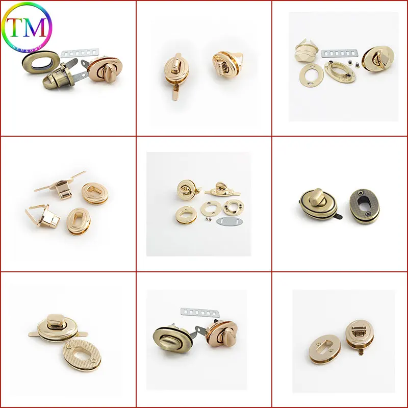 

10 Pieces Metal Lock Clasp Swivel Twist Locks Buckles Bag Twist Lock Diy Bags Hardware Parts Decoration Bag Lock Accessories