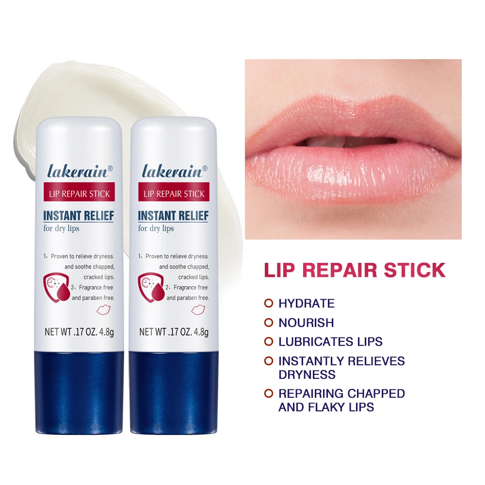 Moisturizing Lip Balm Deep Hydrating Lipstick Natural Nourishing Smoothing Lip Lines Makeup Lip Care 4.8g*2