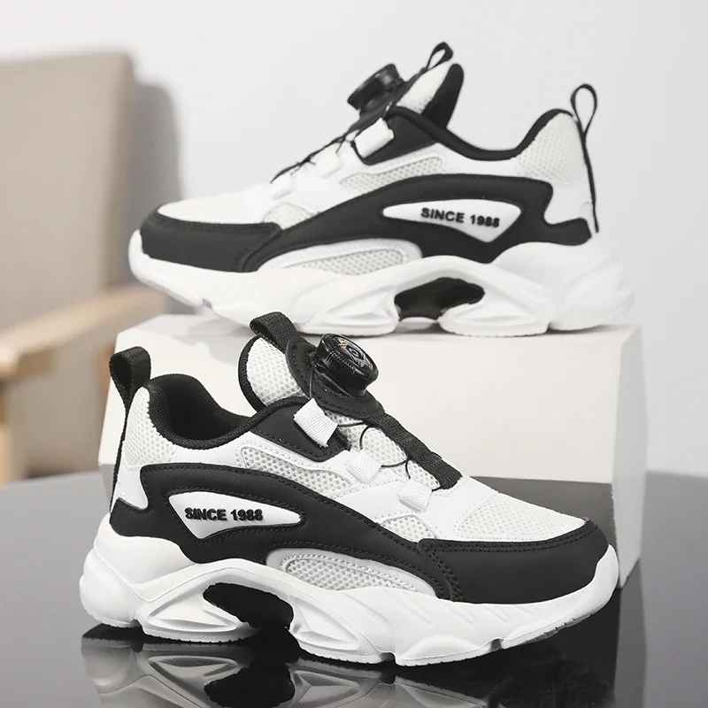 Picture 4: Children's Fashion Sports Shoes Breathable Student Black School Walking Shoes Anti-skid Boys and Girls Casual Running Sneaker 1
