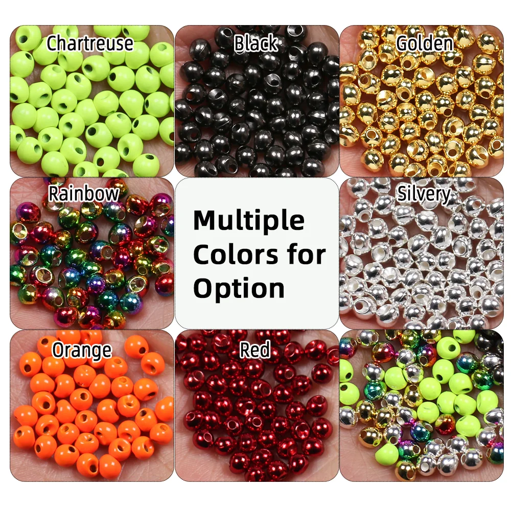 Wifreo 20pcs 2.3-3.8mm Offset Tungsten Beads Jig off Beads Fly Tying Material for Jig Nymph Wet Fly Trout Fishing Lure Baits