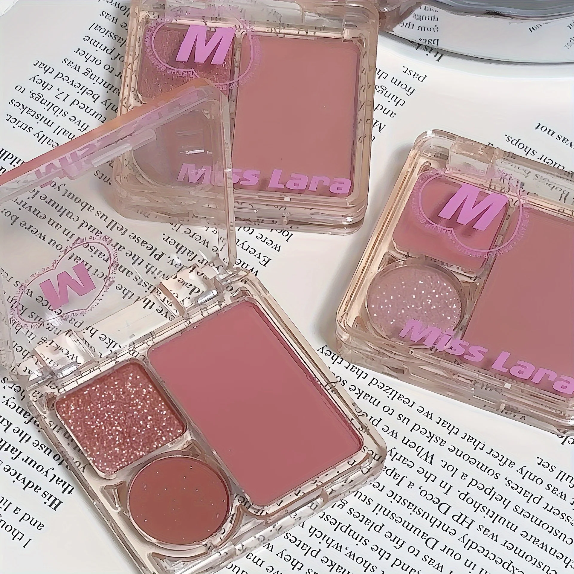 Palette di fard e ombretti a 3 colori, compatta e pigmentata, a lunga durata, senza sbavature, non sbiadisce, contorno e evidenziazione, kit per il trucco adatto ai viaggi
