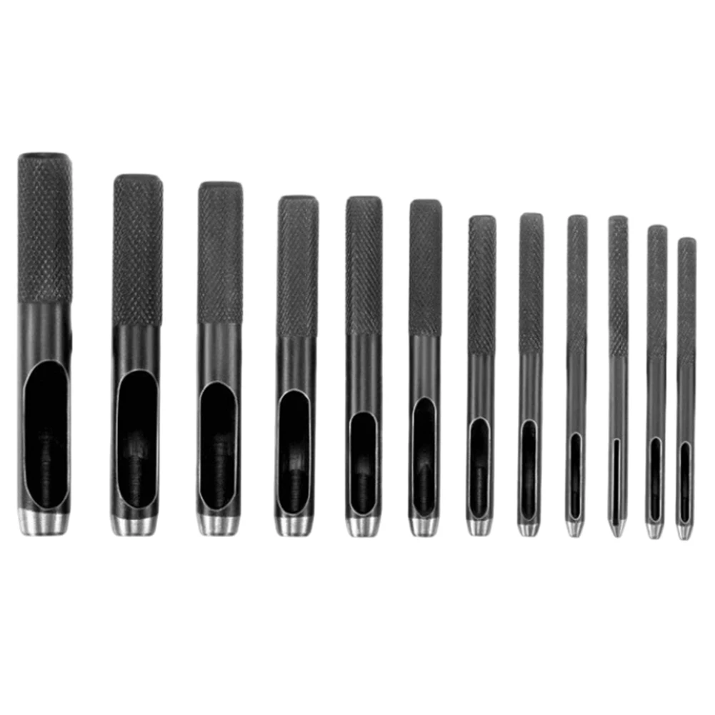 

12PCS 1-10mm Leather Craft Round Hollow Hole Punch Round Hole Punch Hollow Cutter For Belt Bag Clothing Leathercraft DIY