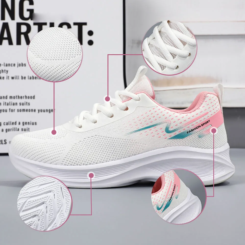 Casual Sneakers For Women Mesh Breathable Female Running Sport Shoes Non-slip Soft-soled Women's Sneakers Tennis For Lady