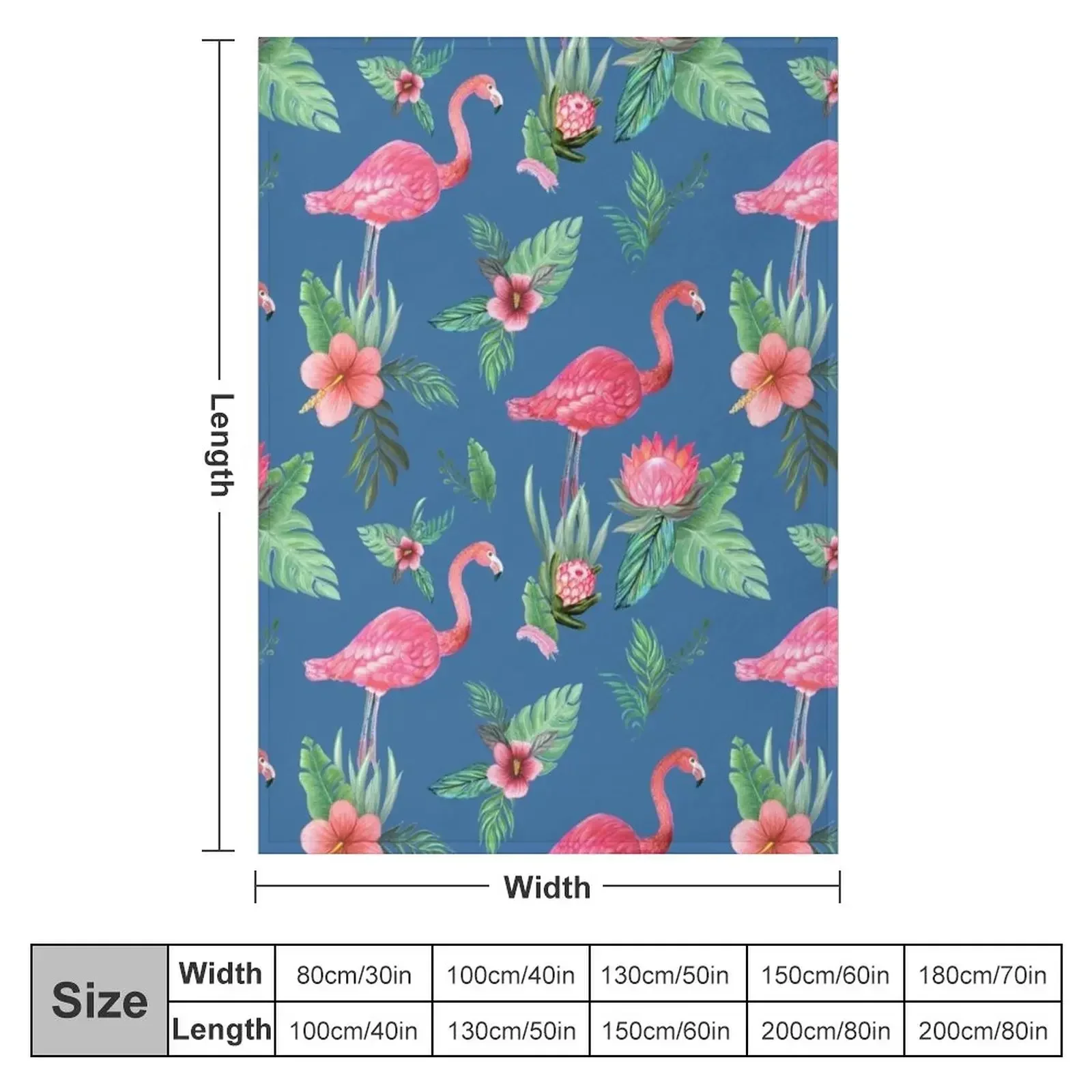 New Flamingo Watercolor painting with Protea, Hibiscus and Palms by MagentaRose Throw Blanket Large wednesday Blankets