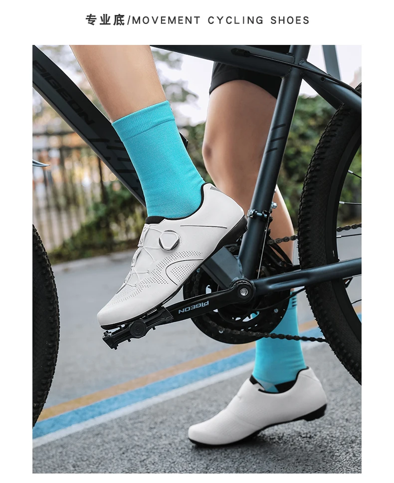 Speed Cycling Sneaker Herren Rennrad-Schuhe Cleat-Schuhe SPD-Schuhe Fahrrad-Flachpedalschuhe Herren Fahrrad Outdoor-Schuhe Weiß – Detail 14