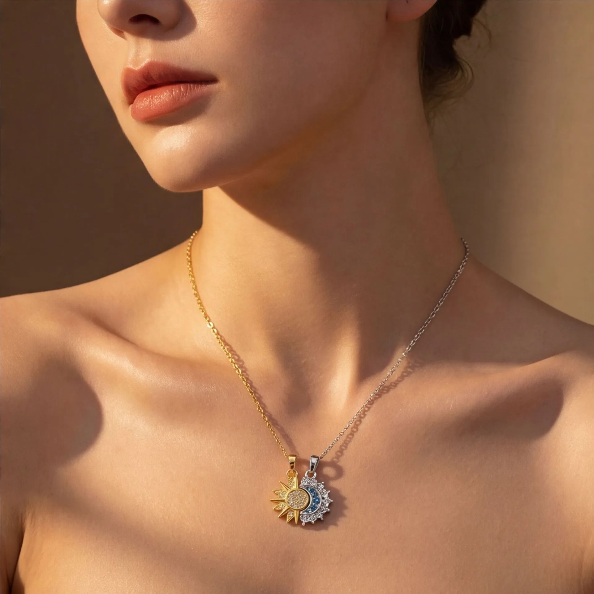 2026 Stainless Steel Sun and Moon Couple Necklace Ring Bracelet Fashion Chain for Men and Women Good Friend Gifts Trend Jewelry