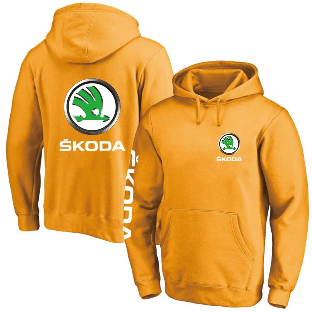 Skoda Logo Autumn 2023 Hoodies Pullover Fleece Cotton Sweatshirts Casual Fashion Fashion Hip Hop design Hooded Coats