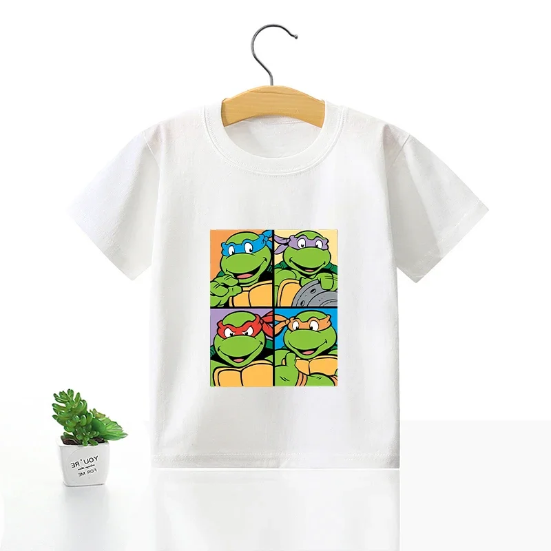 Nickelodeon Nick Ninja Turtles Animationsfilm T-Shirt aus 100 % Baumwolle, weiche und bequeme Kinderkleidung, Oberteil