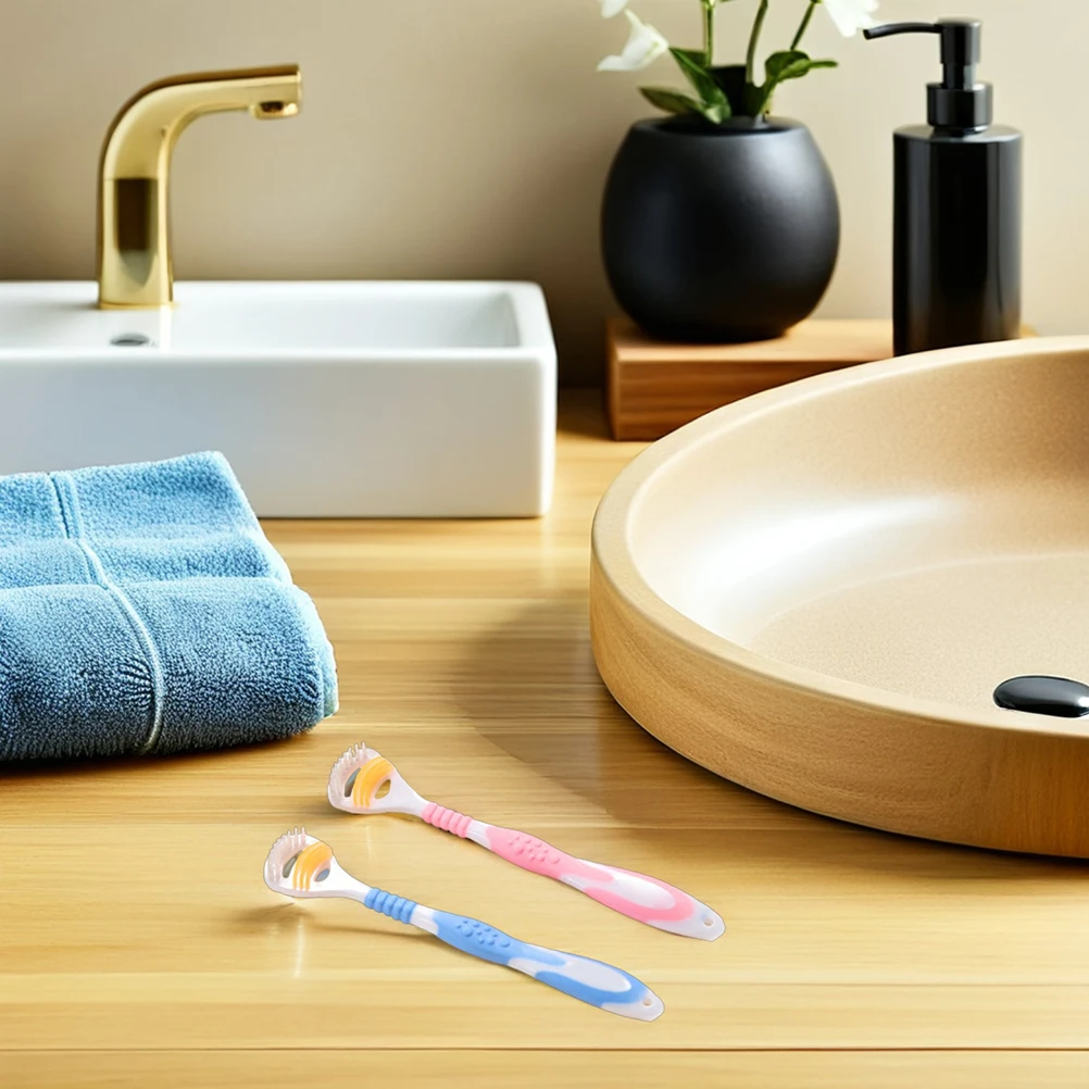 

4pcs Tongue Scraper Cleaner Food Grade Plastic Tongue Cleaning Tools For Fresh Breath Bad Breath Removal Oral Care Essential