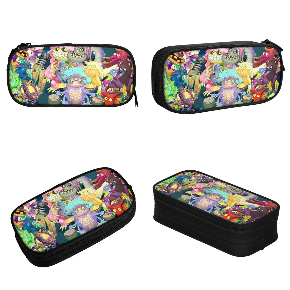 Estuche para lápices Kawaii de dibujos animados My Singing Monsters, portalápices divertido, bolsas para lápices, almacenamiento grande para niños, regalos de oficina, estuches para lápices