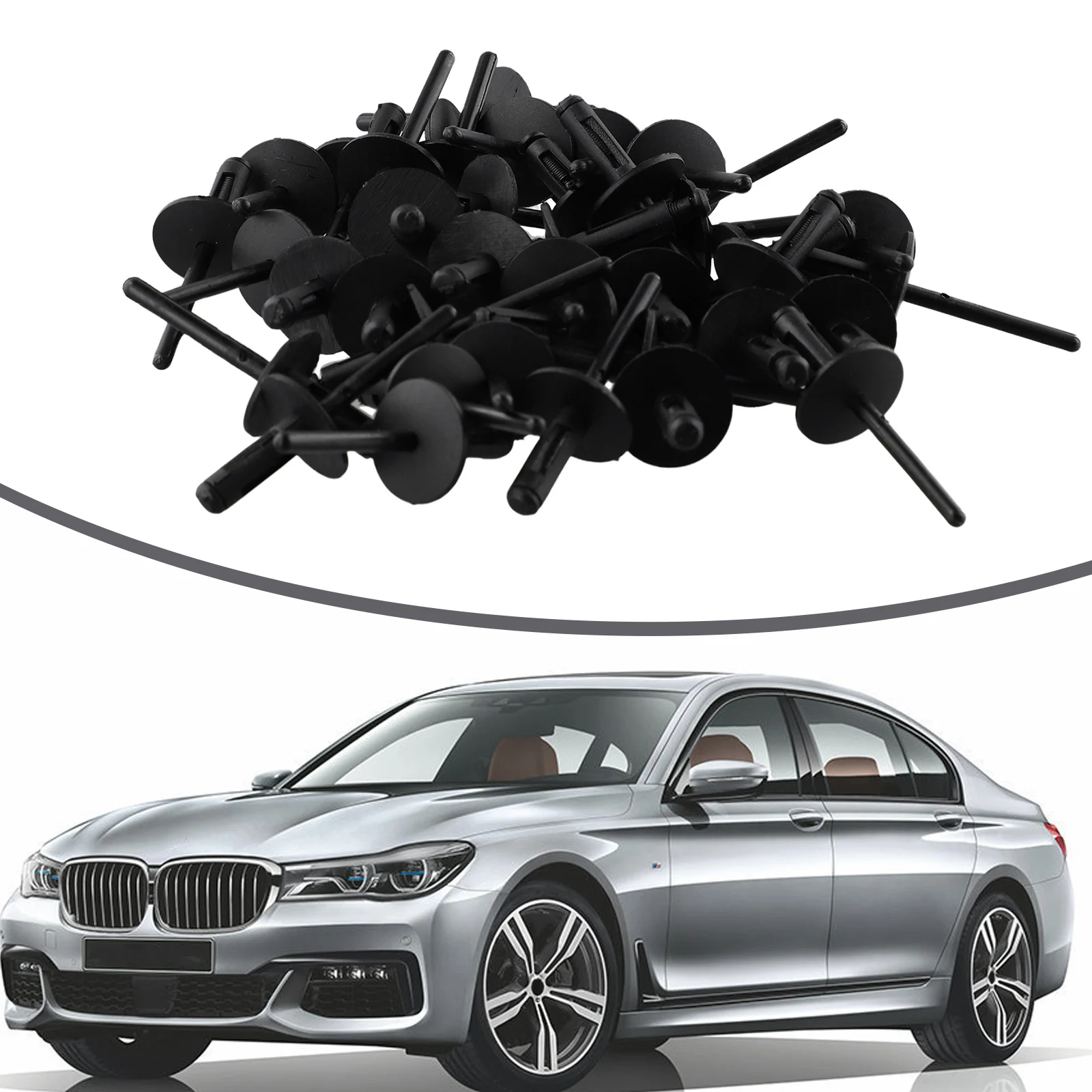 40pcs Car Fastener Clips Bumper Door Panel Fender Liner Clips Plastic Rivets For BMW X1 X3 X6 E70 51717002953 51777171004