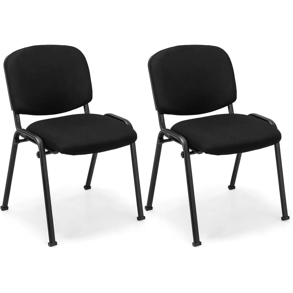 Stackable Upholstered Conference Chairs, Ergonomic for Office and Meeting Rooms, Suitable for Various Settings, Black