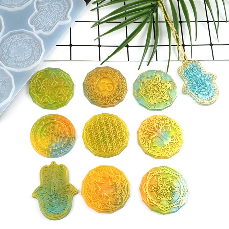 Flower of Life Earrings Eardrop Danglers Silicone Mould DIY Crafts Jewelry Mold Pendants Keychain Casting Resin Drop Shipping